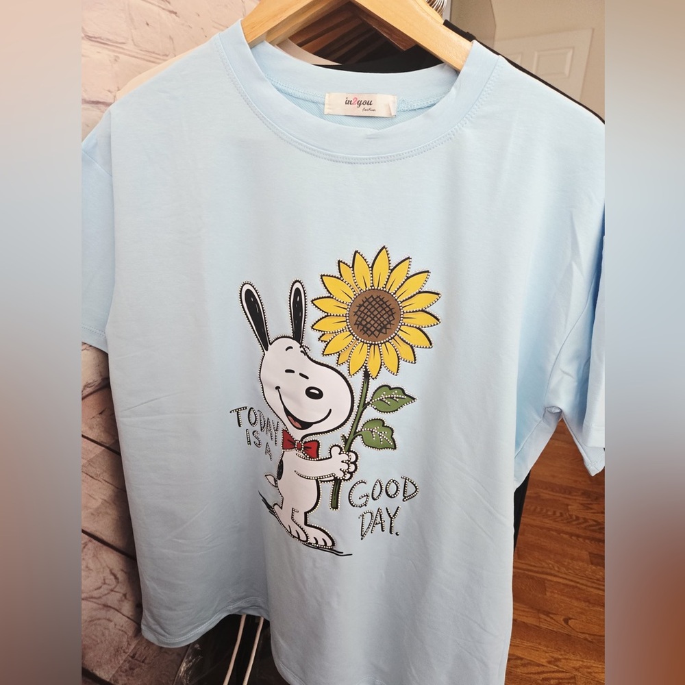 Women's Oversize Short-Sleeve T-Shirts – 100% Cotton Peanuts Snoopy